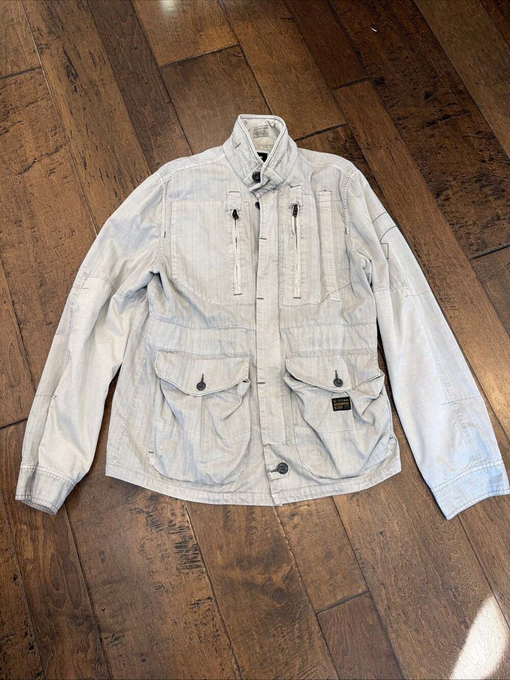 G-Star RAW Men XL TR JKT Military Field Jacket Cargo Utility Grey Coat 82001